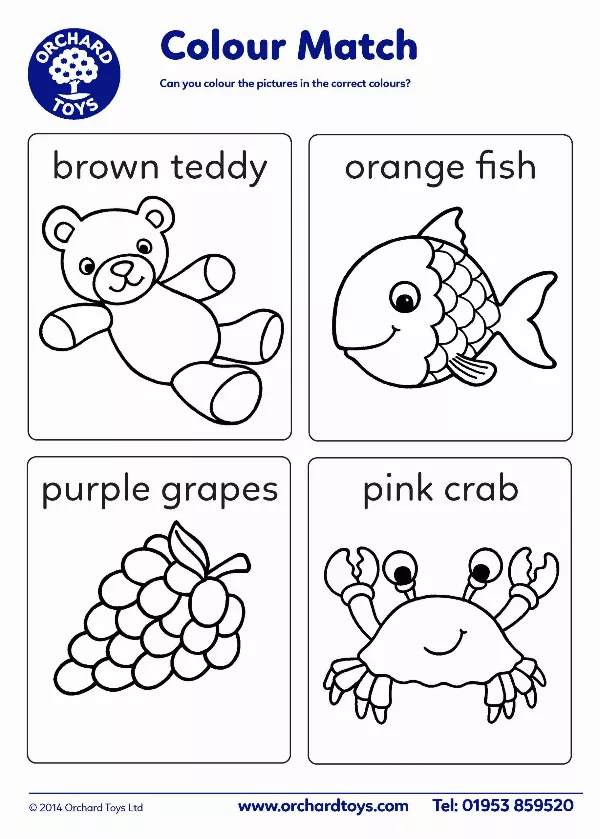 Colour Match Colouring Sheet